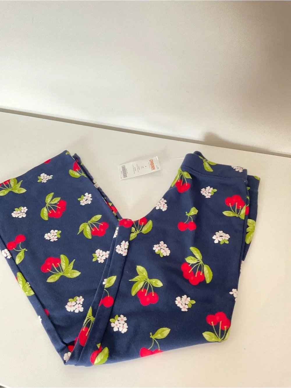 Gymboree Kids Navy Cherry Print Leggings Size 8 (NWT)